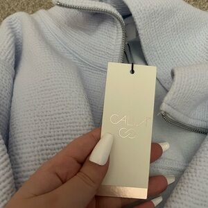 Calia Sky Blue Textured Pullover